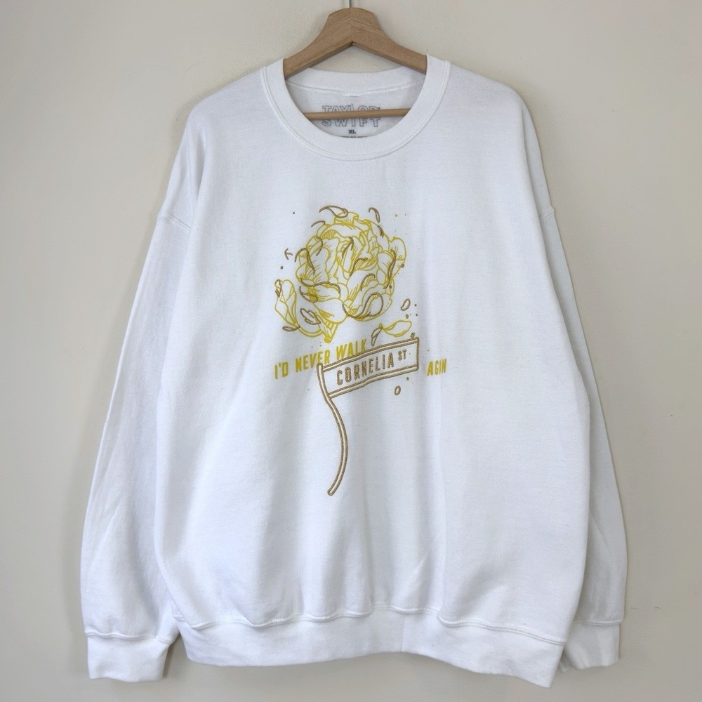 Taylor Swift Cornelia Official Merch White Crewneck Sweatshirt - XL